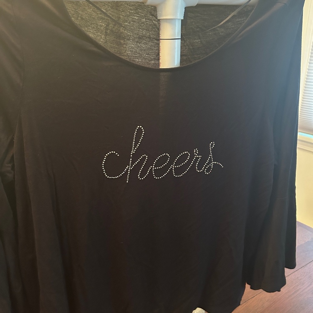 W5 Black Blouse with Silver Accents